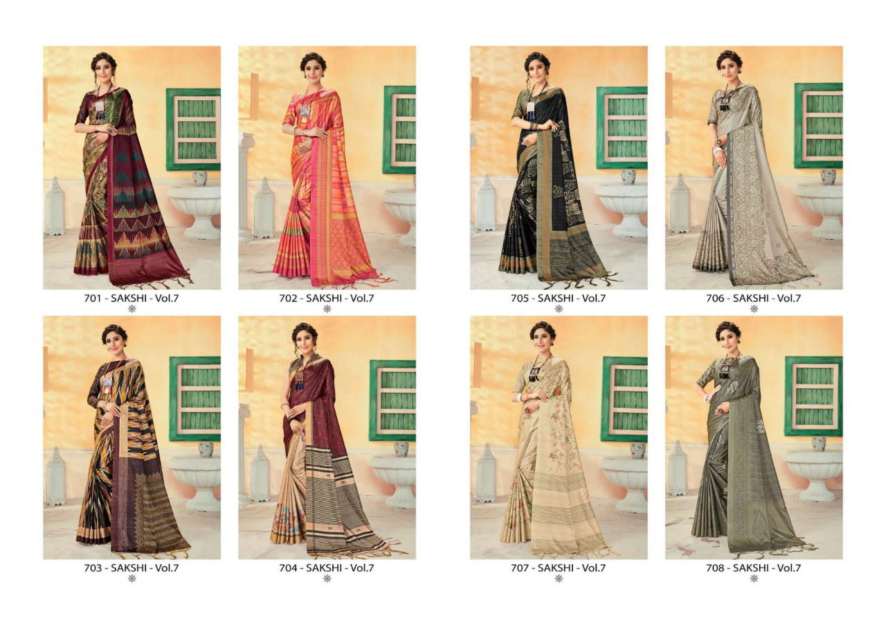 APPLE SAKSHI VOL-7 Latest Casual Regular Wear Dola Silk Saree Collection